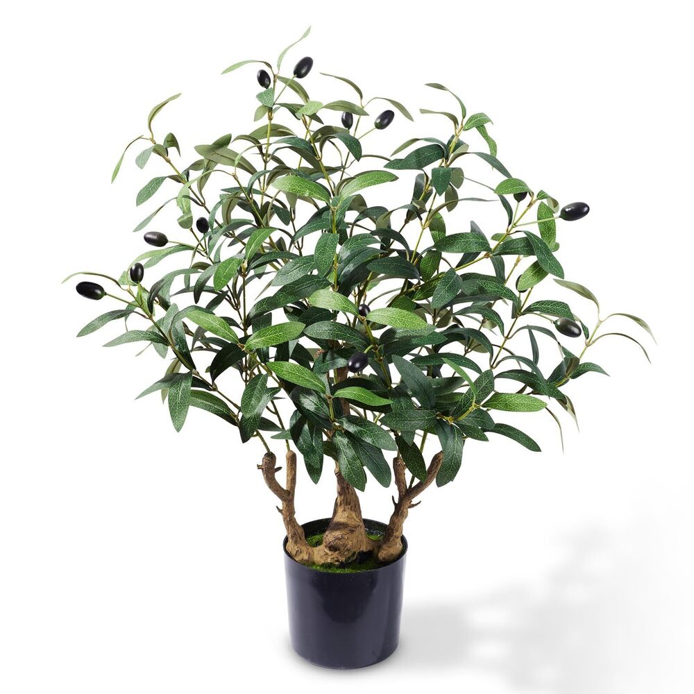 8119 2ft Artificial Olive Tree with Pot,16 Fruits Tabletop Faux Plants Mini